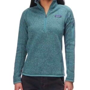Patagonia Better Sweater Womens Small Quarter Zip Fleece Pullover Green Outdoors